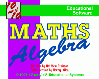 Amiga GameBase 10_out_of_10_-_Maths_Algebra 10_out_of_10_Educational_Systems 1993