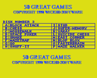 Amiga GameBase 50_Great_Games_(Disk_3) Wicked_Software 1991