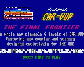 Amiga GameBase CarVup_-_The_Final_Frontier One,_The 1990