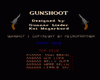 Amiga GameBase Gunshoot Axxiom 1988