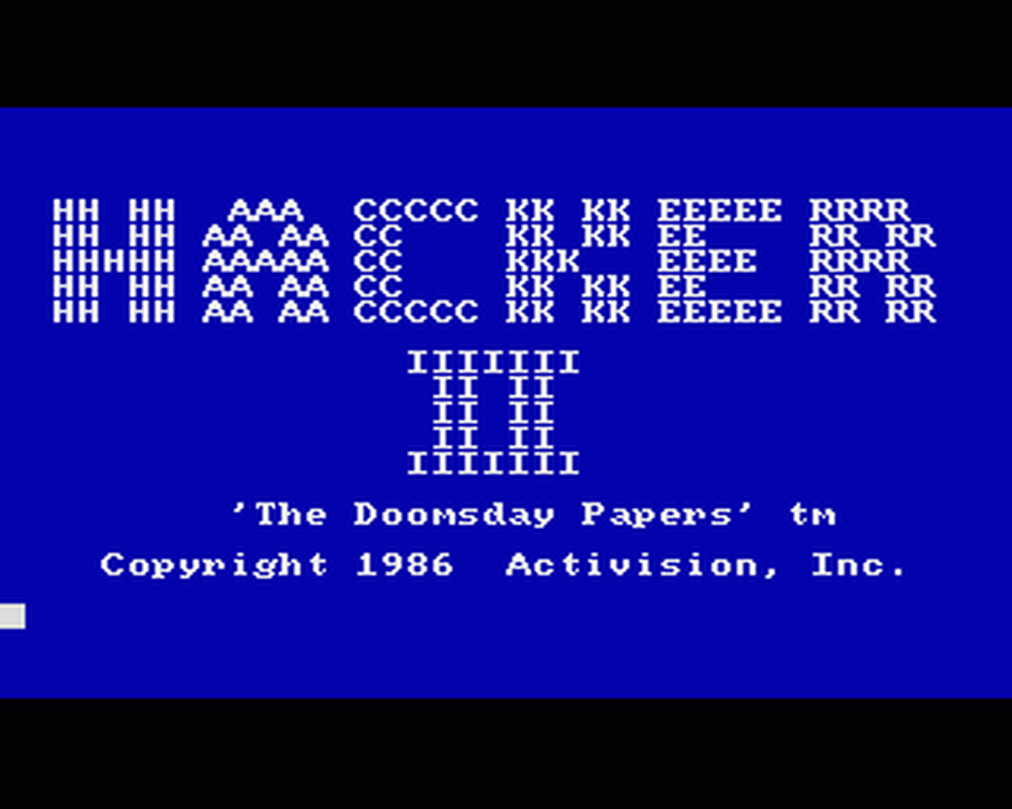 Amiga GameBase Hacker_II_-_The_Doomsday_Papers Activision 1986
