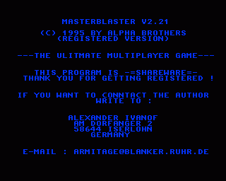 Amiga GameBase MasterBlaster Alpha_Brothers 1994