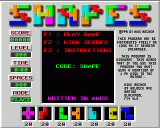 Amiga GameBase Shapes 1991