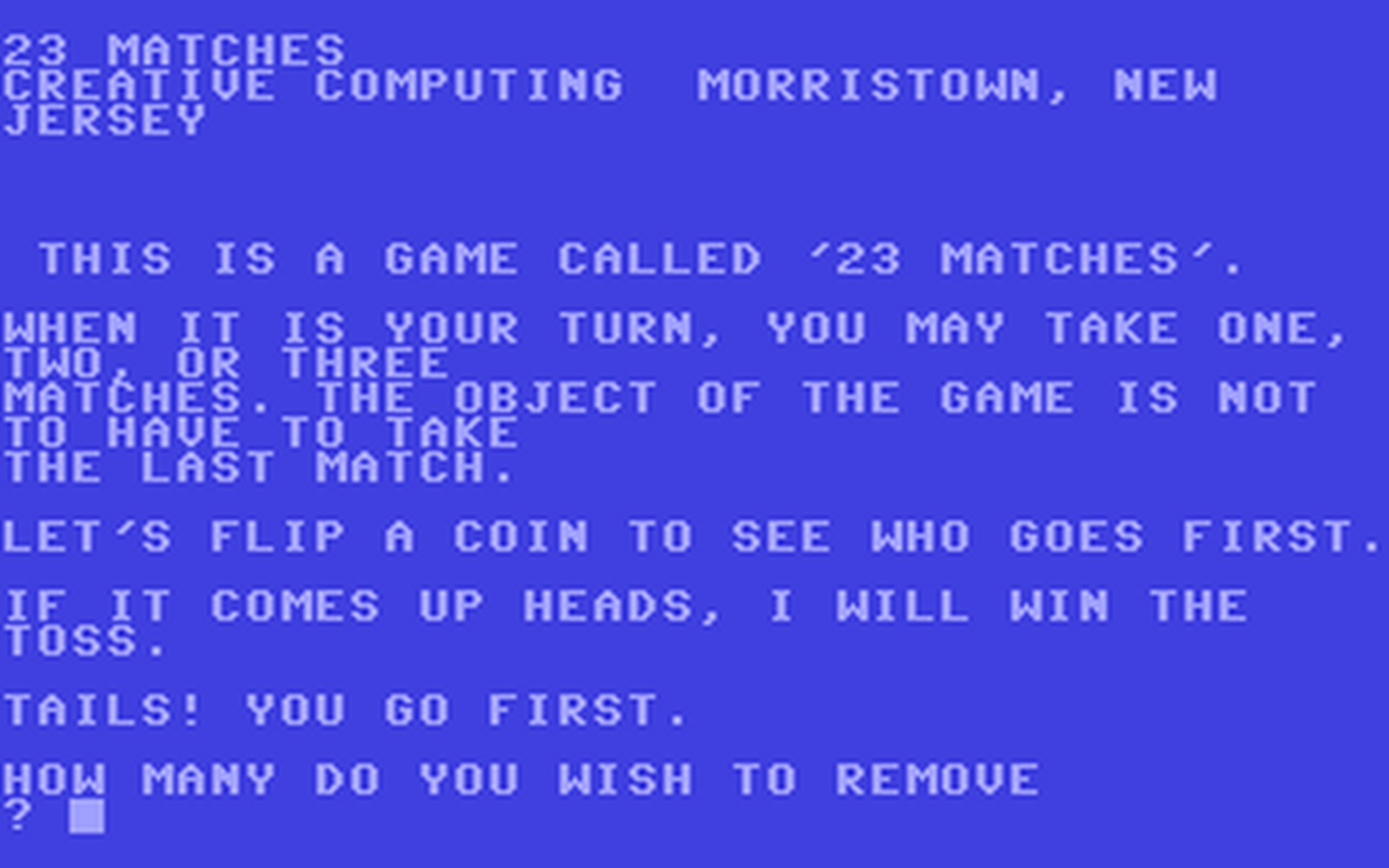 C64 GameBase 23_Matches Creative_Computing 1978