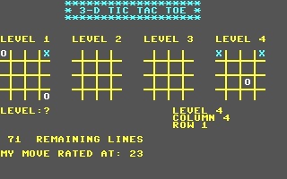 C64 GameBase 3-D_Tic_Tac_Toe ShareData,_Inc./Green_Valley_Publishing,_Inc. 1985