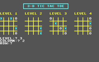 C64 GameBase 3-D_Tic_Tac_Toe ShareData,_Inc. 1987