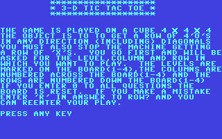 C64 GameBase 3-D_Tic_Tac_Toe