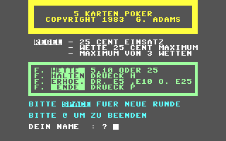 C64 GameBase 5_Karten_Poker 1983