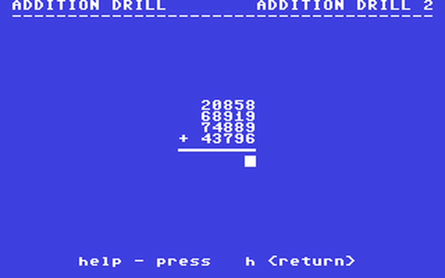 C64 GameBase Addition_Drill Commodore_Educational_Software 1982