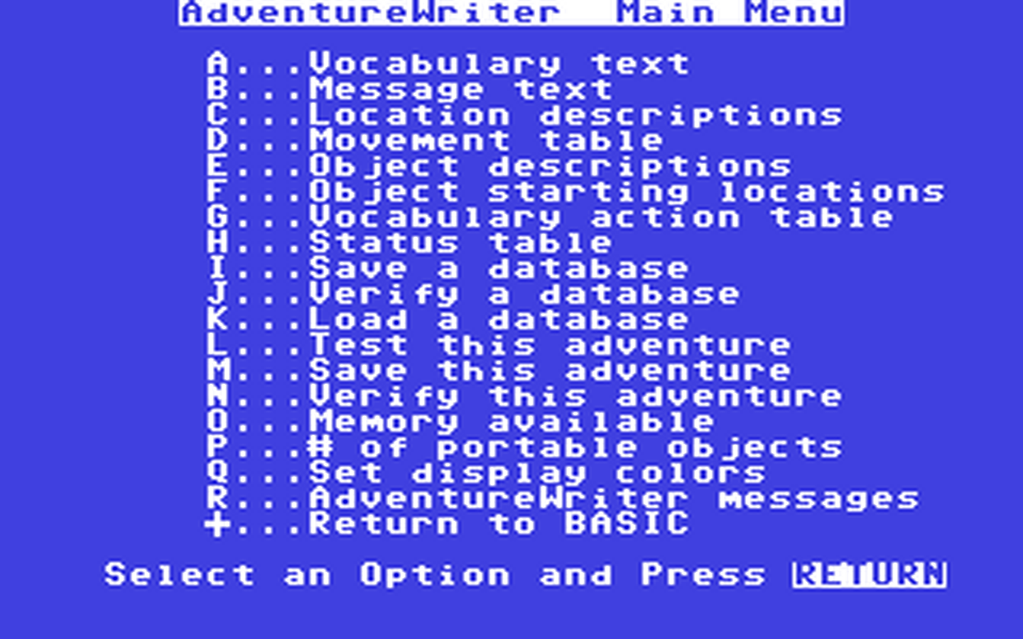 C64 GameBase AdventureWriter Gilsoft 1984