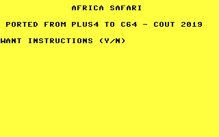C64 GameBase Africa_Safari (Not_Published) 2019