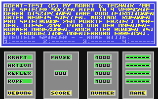C64 GameBase Agent-Test Markt_&_Technik 1989
