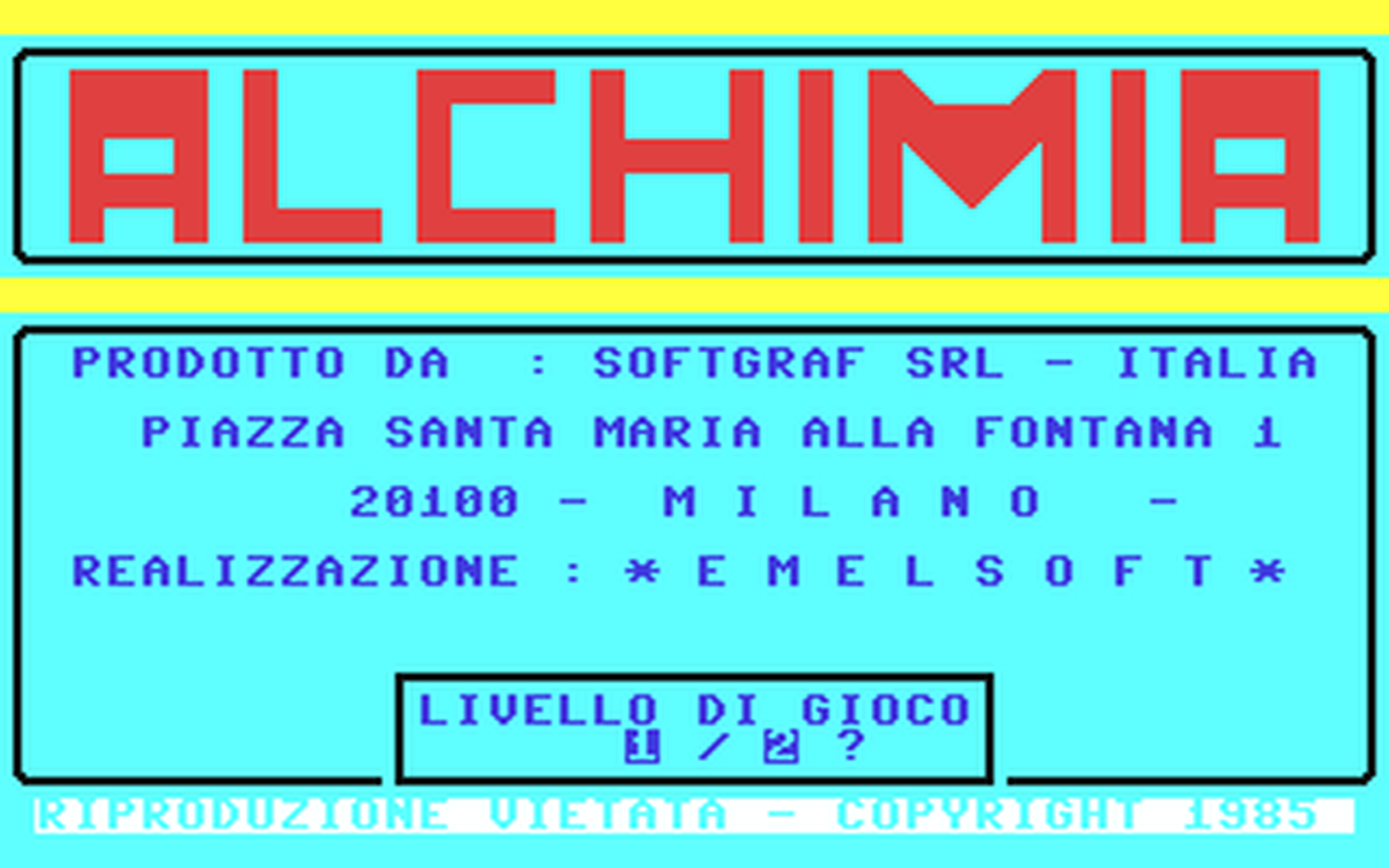 C64 GameBase Alchimia CESE_s.r.l./Amico_Bit 1985