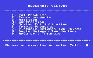 C64 GameBase Algebraic_Vectors Commodore_Educational_Software 1982