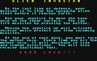 C64 GameBase Alien_Invasion Gold_Disk,_Inc. 1985