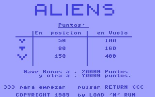 C64 GameBase Aliens Load'N'Run 1985