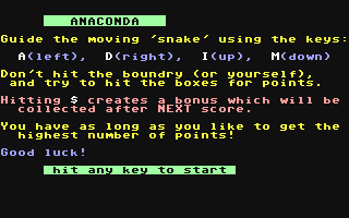 C64 GameBase Anaconda Argus_Specialist_Publications_Ltd./Your_Commodore 1984