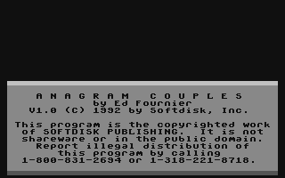 C64 GameBase Anagram_Couples Loadstar/Softdisk_Publishing,_Inc. 1992