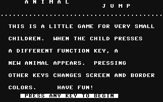 C64 GameBase Animal_Jump Datamost,_Inc. 1984
