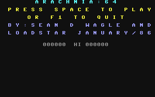 C64 GameBase Arachnia_64 Loadstar/Softalk_Production 1986