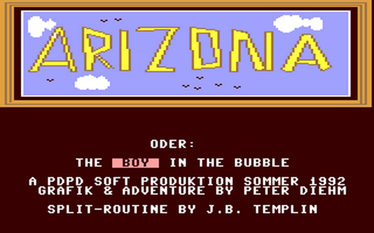C64 GameBase Arizona_-_The_Boy_in_the_Bubble PDPD_Software 1992