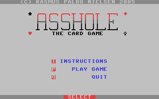 C64 GameBase Asshole_-_The_Card_Game The_New_Dimension_(TND) 2005