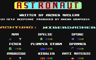 C64 GameBase Astronaut Sonnenverlag 1985