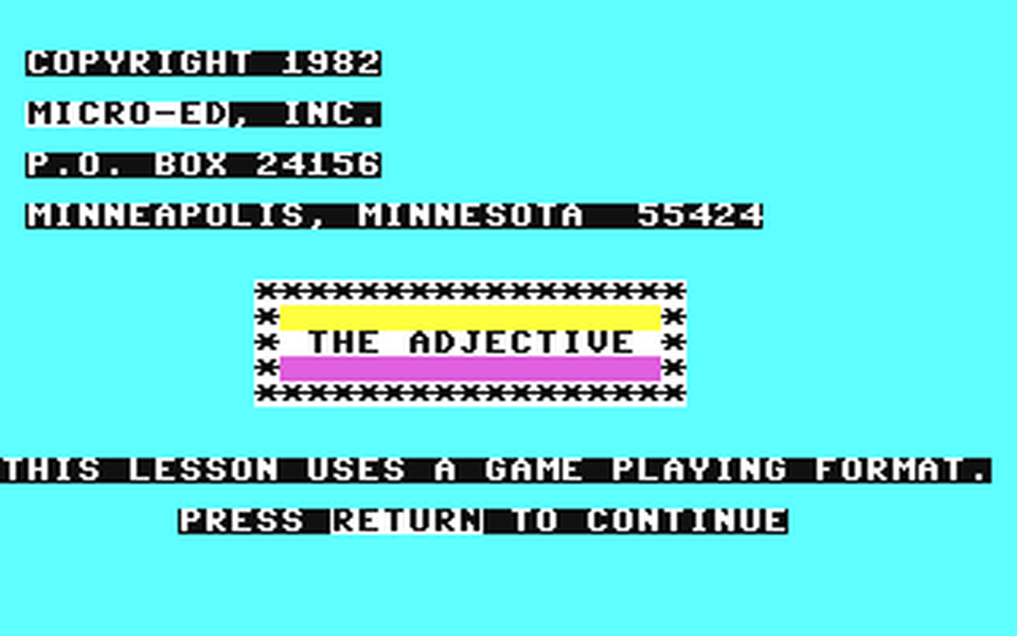 C64 GameBase Adjective,_The Micro-Ed,_Inc. 1982