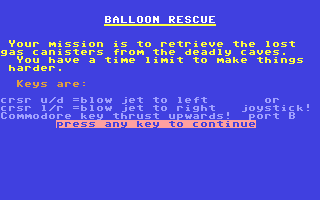 C64 GameBase Balloon_Rescue Alligata_Software 1983