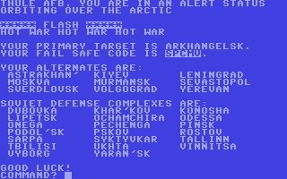 C64 GameBase B-1_Bomber_Game Avalon_Hill_Microcomputer_Games,_Inc. 1980