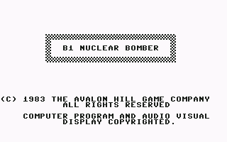 C64 GameBase B1_Nuclear_Bomber Avalon_Hill_Microcomputer_Games,_Inc. 1983