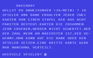 C64 GameBase Baccarat