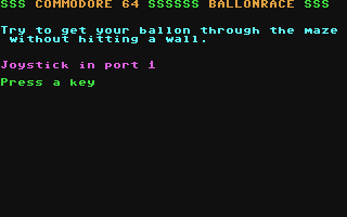 C64 GameBase Ballonrace Robtek_Ltd. 1986