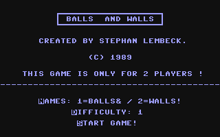 C64 GameBase Balls_and_Walls (Public_Domain) 1989