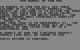 C64 GameBase Barrel_of_Fun Datamost,_Inc. 1984