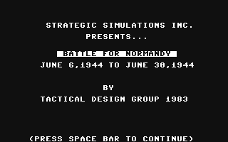 C64 GameBase Battle_for_Normandy SSI_(Strategic_Simulations,_Inc.) 1983