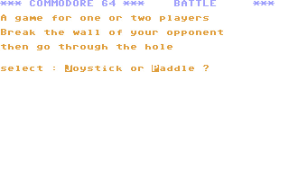 C64 GameBase Battle Robtek_Ltd./Elwood_Computers 1986