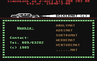 C64 GameBase Beckermat (Not_Published) 1985