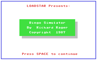 C64 GameBase Bingo_Simulator Commodore_Magazine,_Inc. 1987