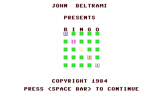 C64 GameBase Bingo Loadstar/Softalk_Production 1984