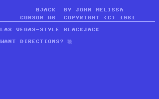 C64 GameBase Bjack The_Code_Works/CURSOR 1981