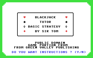 C64 GameBase Blackjack_Tutor_Basic_Strategy
