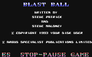 C64 GameBase Blast_Ball Argus_Specialist_Publications_Ltd./Commodore_Disk_User 1989
