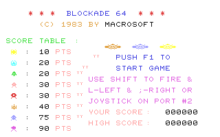C64 GameBase Blockade_64 Macrosoft 1983