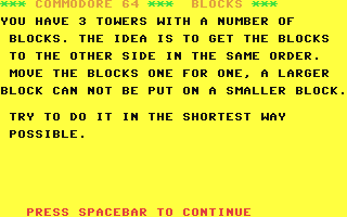 C64 GameBase Blocks Robtek_Ltd. 1986