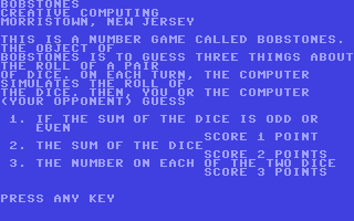 C64 GameBase Bobstones Creative_Computing 1979