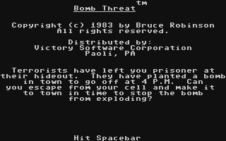 C64 GameBase Bomb_Threat Victory_Software 1983