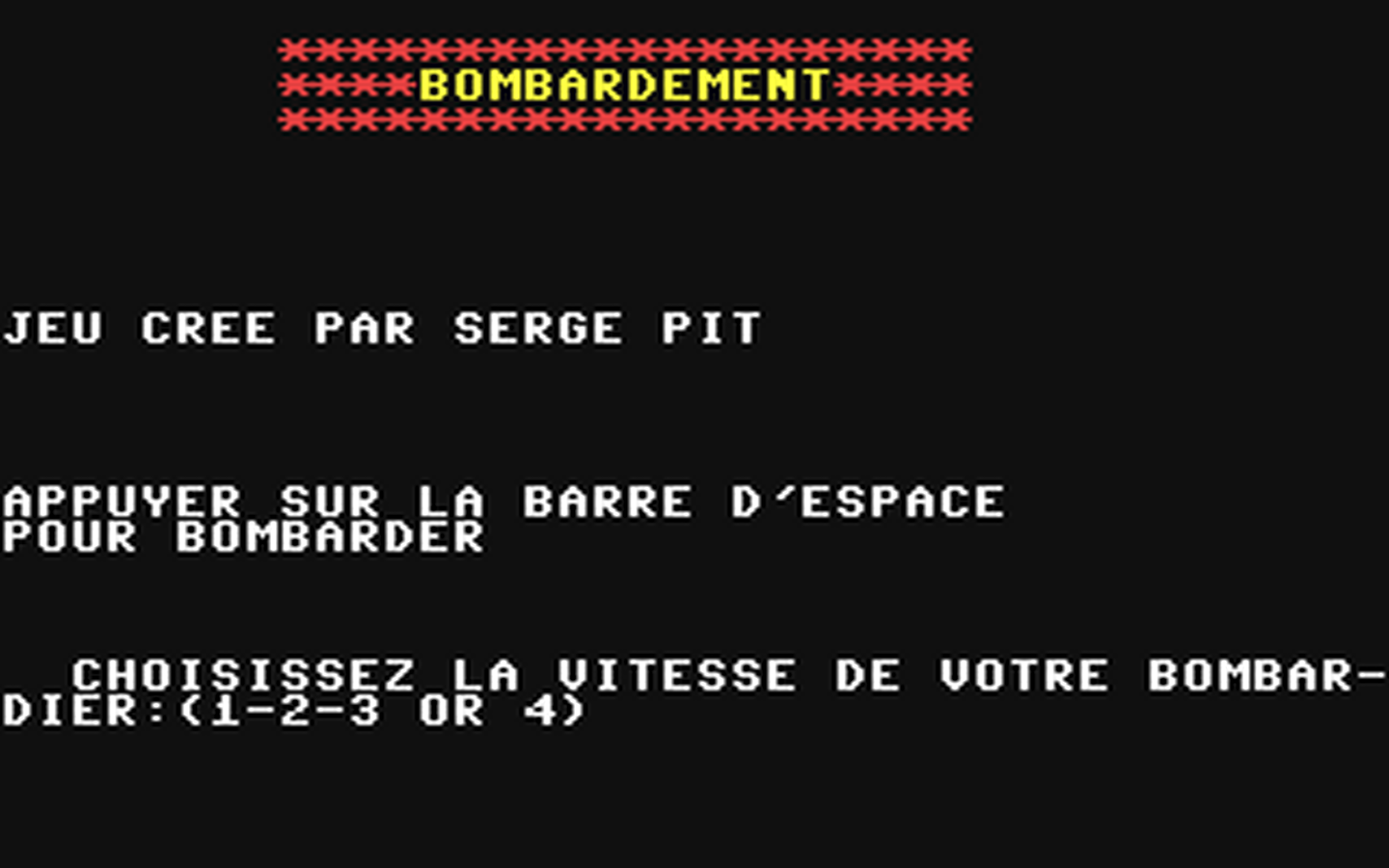 C64 GameBase Bombardement Hebdogiciel 1984