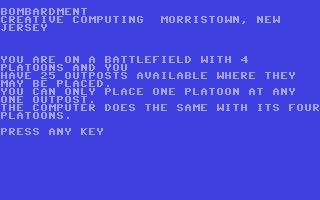 C64 GameBase Bombardment Creative_Computing 1978