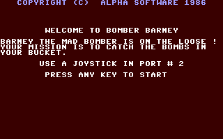 C64 GameBase Bomber_Barney Alpha_Software_Ltd. 1986